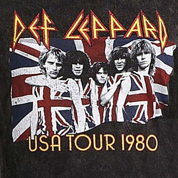 Def Leppard UK Flag USA Tour metal rock Official T-Shirt L NWT - Picture 2 of 3